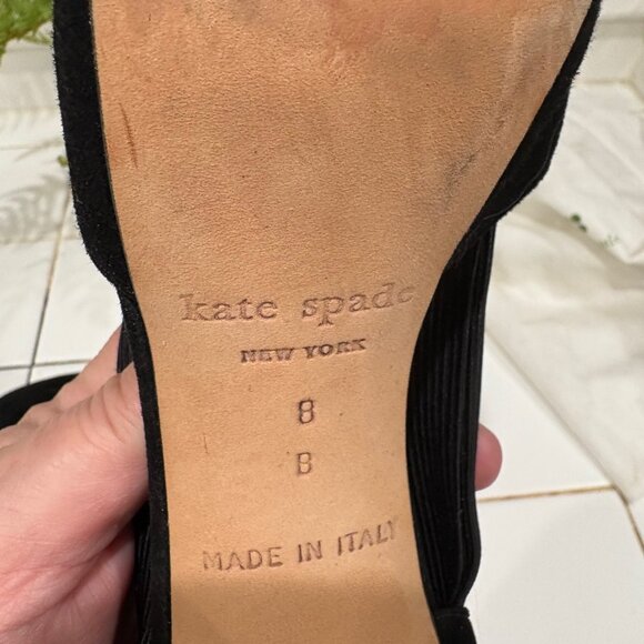 kate spade black bow peeptoe heels - Picture 7 of 8